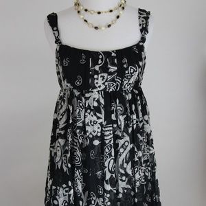 INC INTERNATIONAL CONCEPTS Black/White Silk Dress